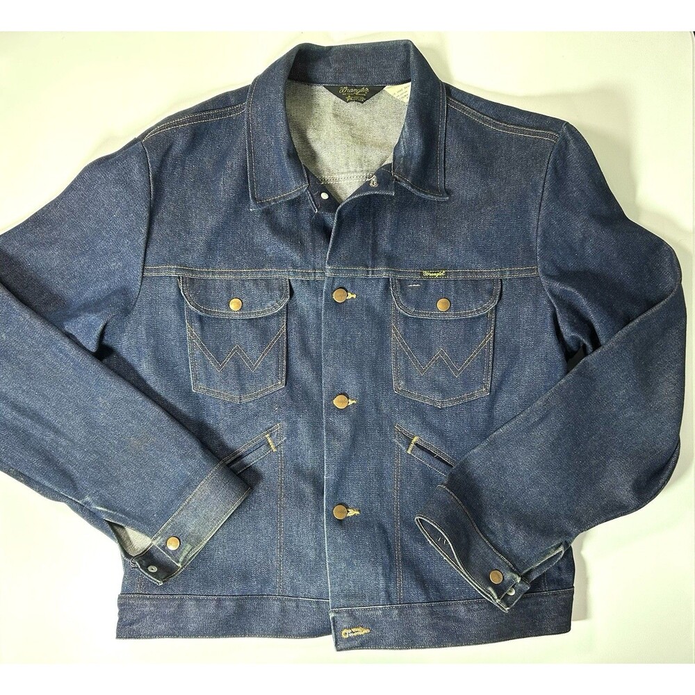 Wrangler Men’s Vintage 70s No Fault Denim Trucker Jacket Size 48 USA